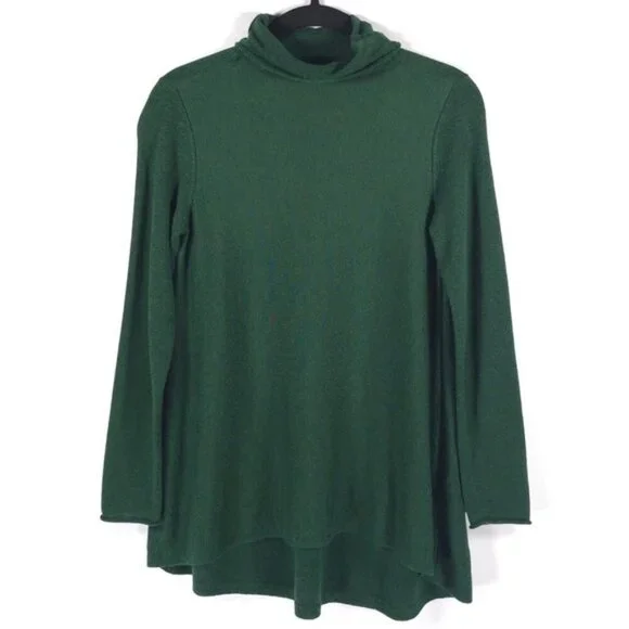 EILEEN FISHER MERINO WOOL Blend Turtleneck Long Sleeve Tunic Top Size XS/TP - Picture 2 of 8